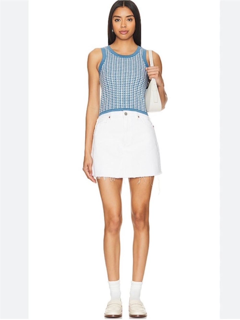 ABrand White Denim Mini Skirt 23